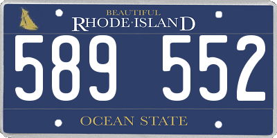 RI license plate 589552