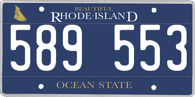 RI license plate 589553