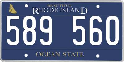 RI license plate 589560