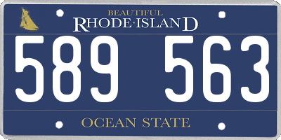 RI license plate 589563