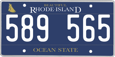 RI license plate 589565