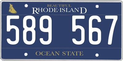 RI license plate 589567