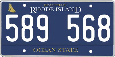 RI license plate 589568