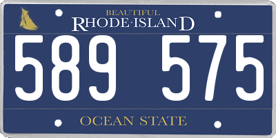 RI license plate 589575