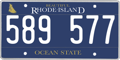 RI license plate 589577