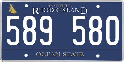 RI license plate 589580
