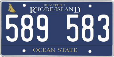 RI license plate 589583