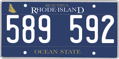 RI license plate 589592