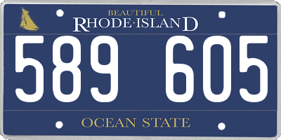 RI license plate 589605