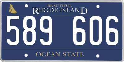 RI license plate 589606