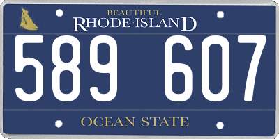 RI license plate 589607
