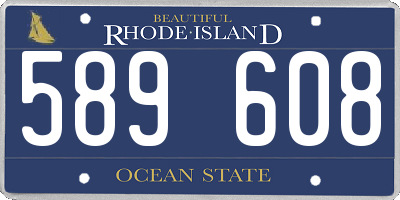 RI license plate 589608