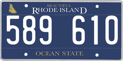 RI license plate 589610