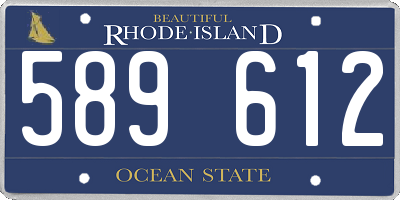 RI license plate 589612