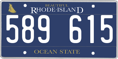 RI license plate 589615
