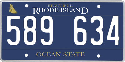 RI license plate 589634