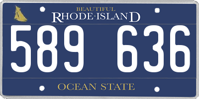 RI license plate 589636