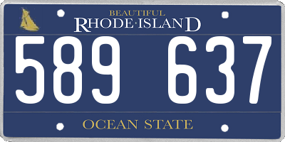 RI license plate 589637