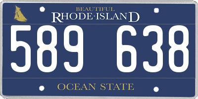 RI license plate 589638