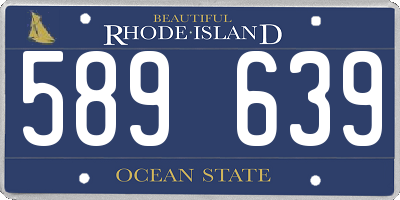 RI license plate 589639