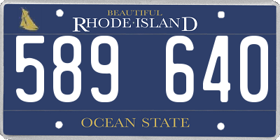 RI license plate 589640