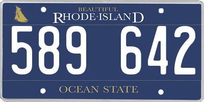 RI license plate 589642