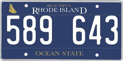RI license plate 589643