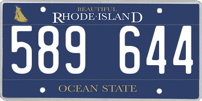 RI license plate 589644