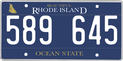 RI license plate 589645