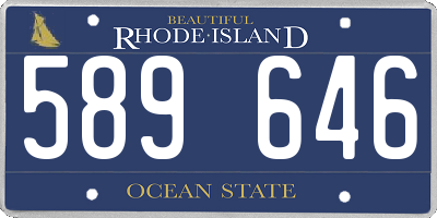 RI license plate 589646