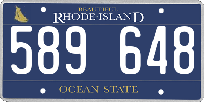 RI license plate 589648