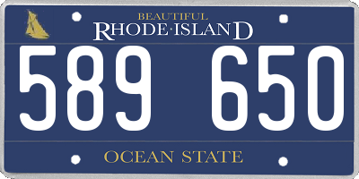 RI license plate 589650