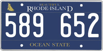 RI license plate 589652