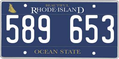 RI license plate 589653