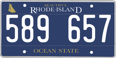 RI license plate 589657