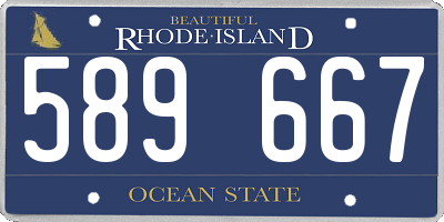 RI license plate 589667