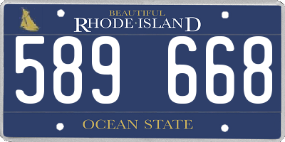RI license plate 589668