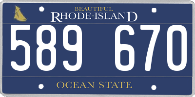 RI license plate 589670