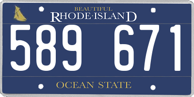 RI license plate 589671