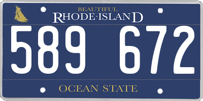 RI license plate 589672
