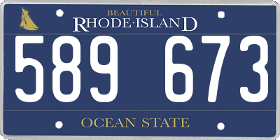 RI license plate 589673