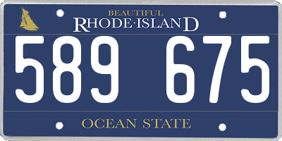RI license plate 589675