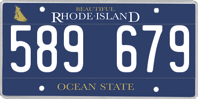 RI license plate 589679