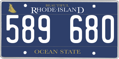 RI license plate 589680