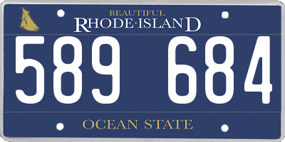 RI license plate 589684