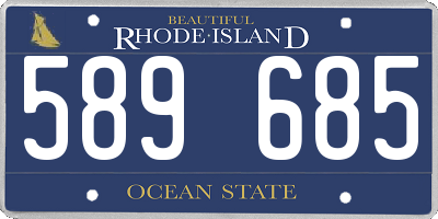 RI license plate 589685