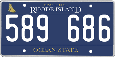 RI license plate 589686