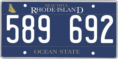 RI license plate 589692