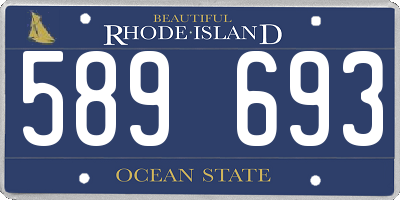 RI license plate 589693