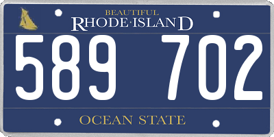 RI license plate 589702